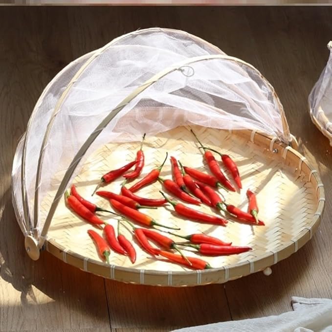 Hand-Woven Bamboo Food Tent Basket