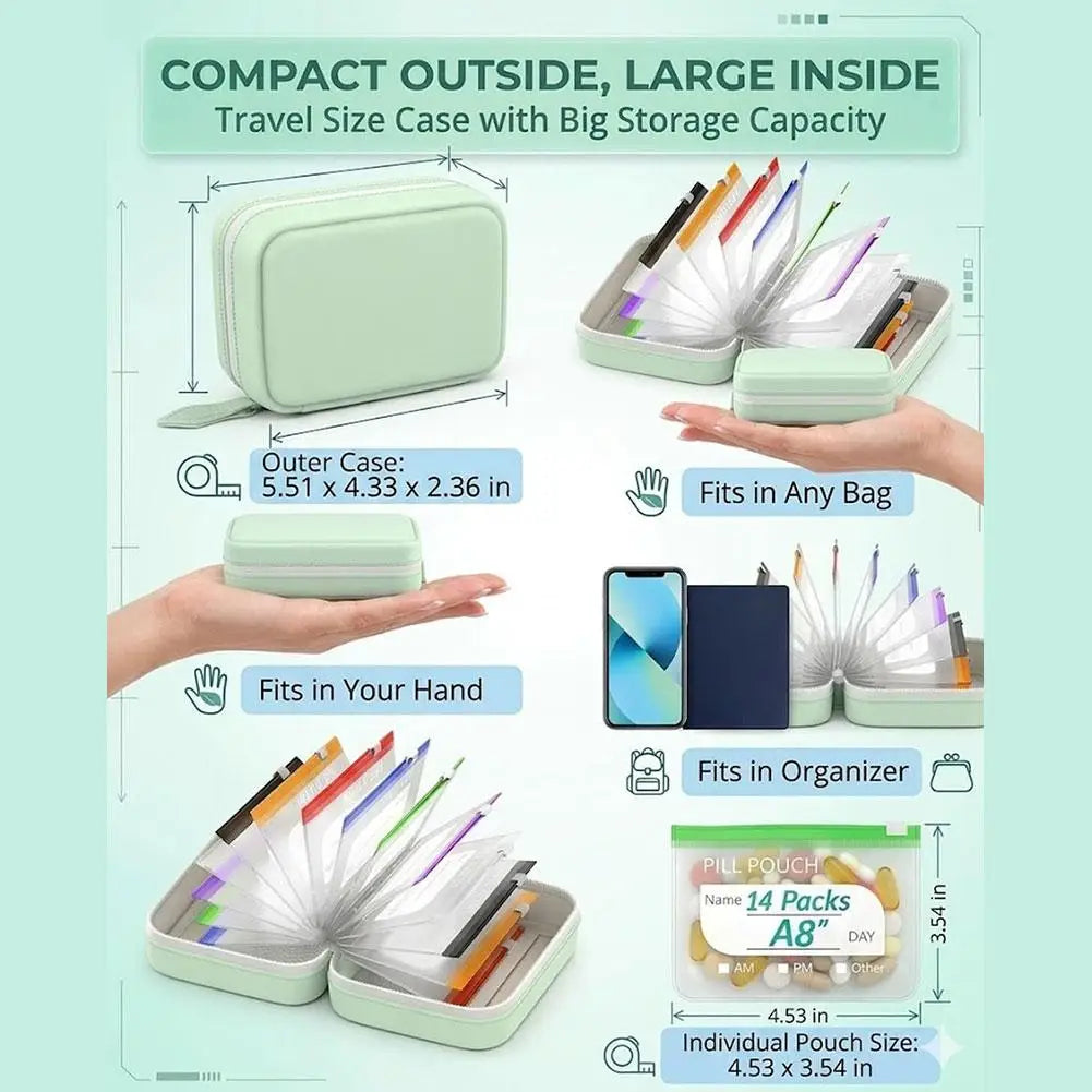 Waterproof Pill Organizer Pouch Set