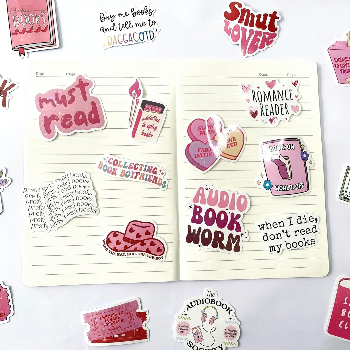 50 PCS Bookaholics Kindle Stickers Vinyl Stickers