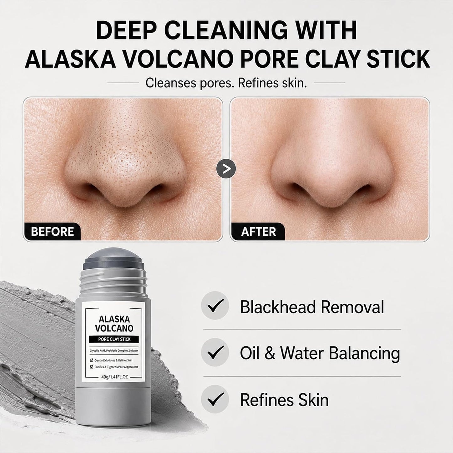 Alaska Volcano Pore Clay Stick