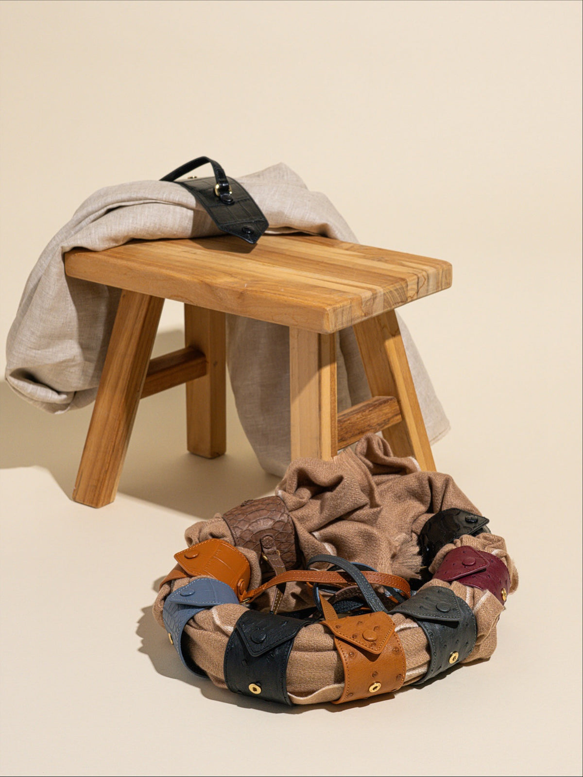 Leather scarf holder