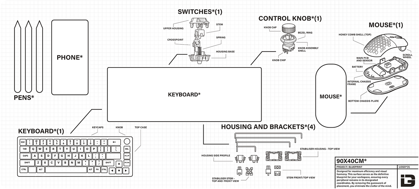 Puzzle Blueprint Mousepad
