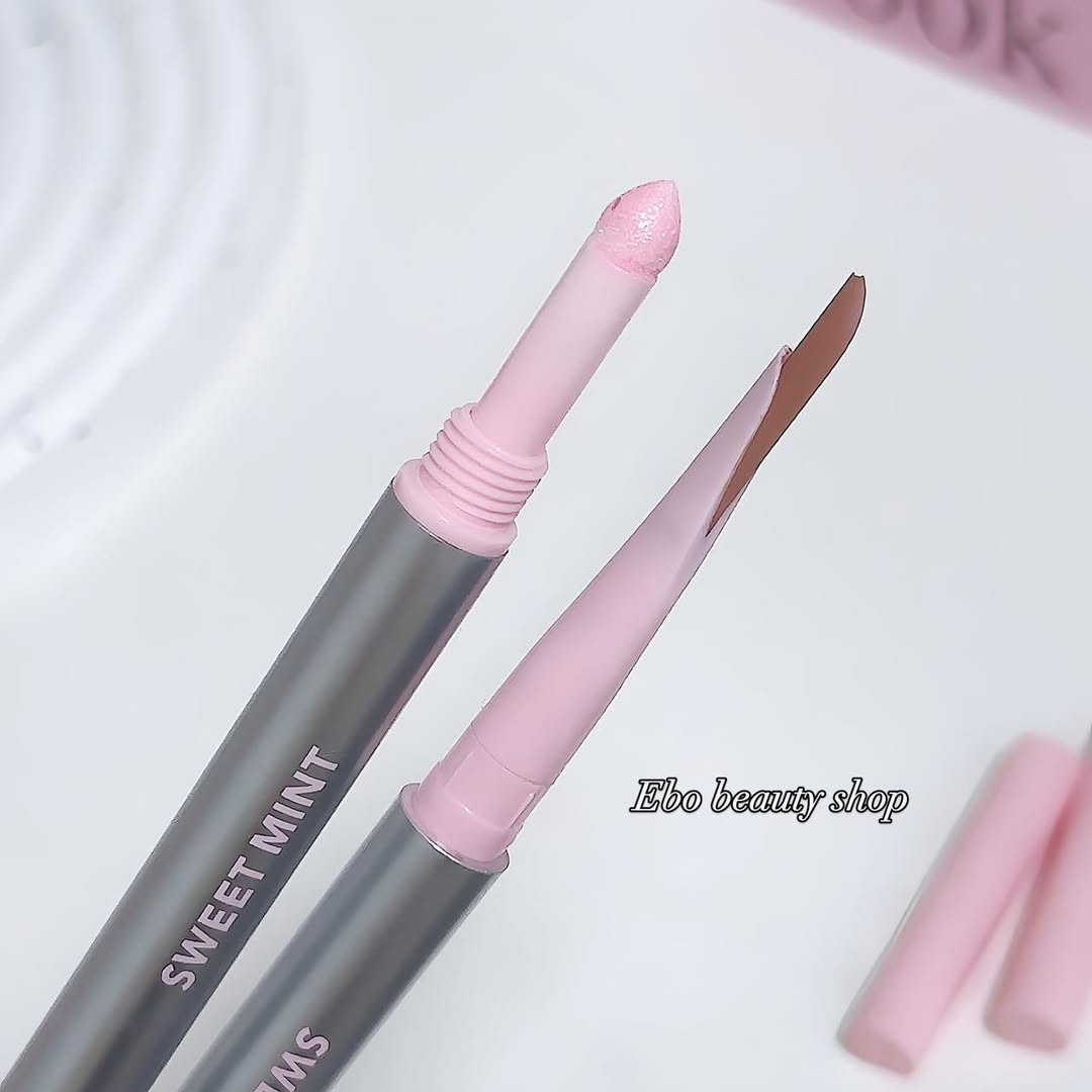 2-IN-1  Double-head Gel Blade Eyeliner Pencil Wit Silkworm Pen