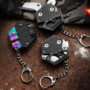 14 In 1 Multitool Keychain Hexagonal Kit Folding Mini Pocket Survival Tool