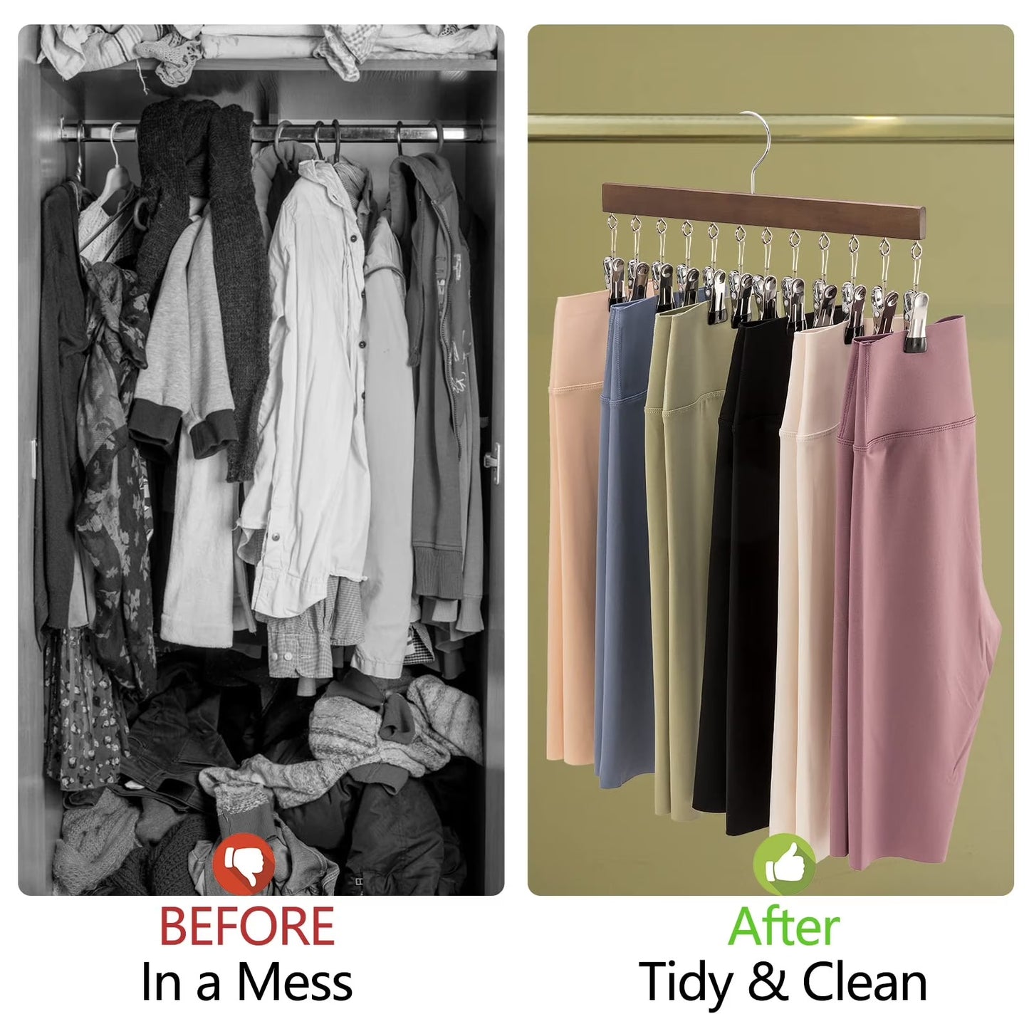 12 Clips Hanging Closet Organizer