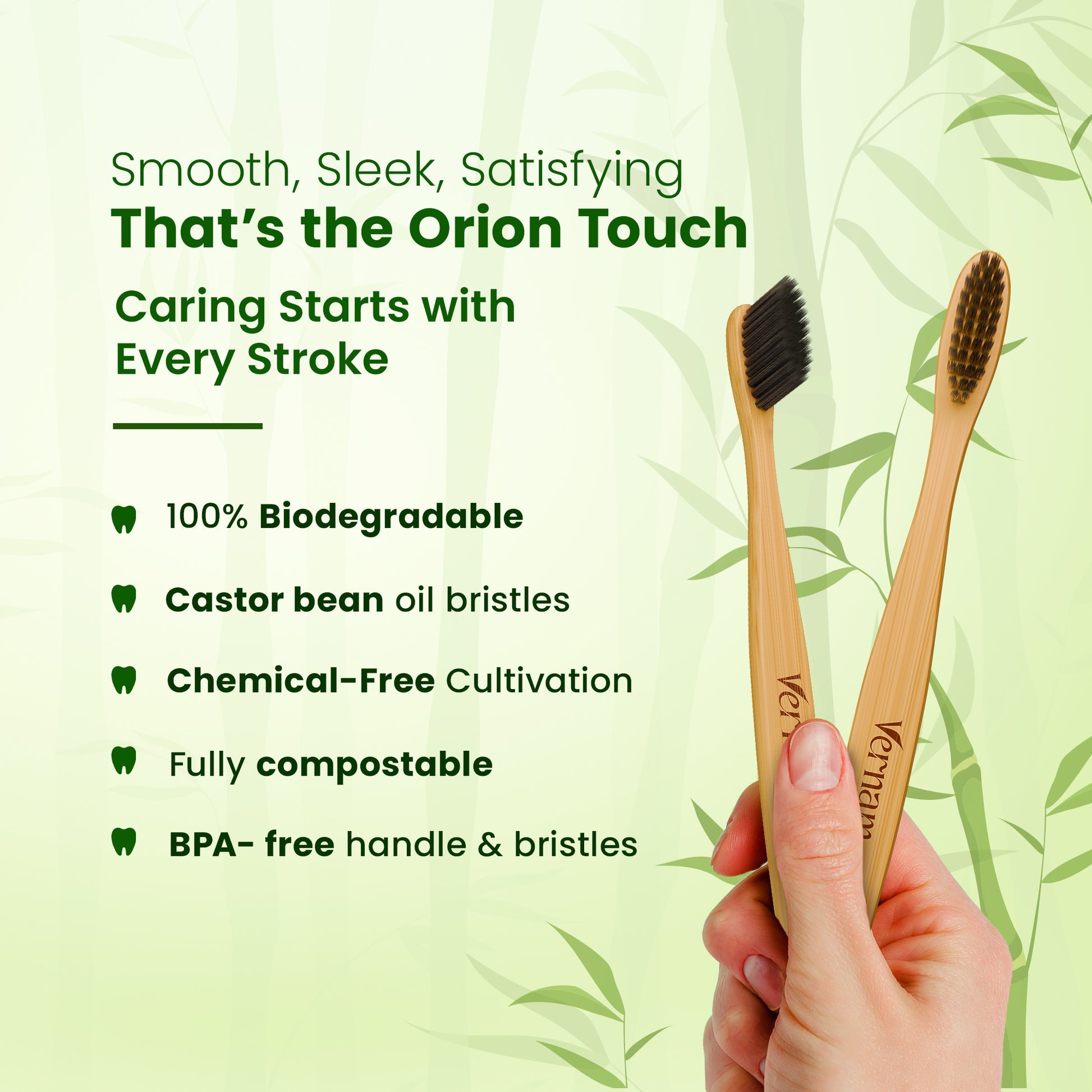 Bamboo Toothbrush For Sensitive Teeth | Extra Soft bristles
