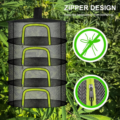 Collapsible Herb Drying Net Dryer Mesh Rack with Zipper