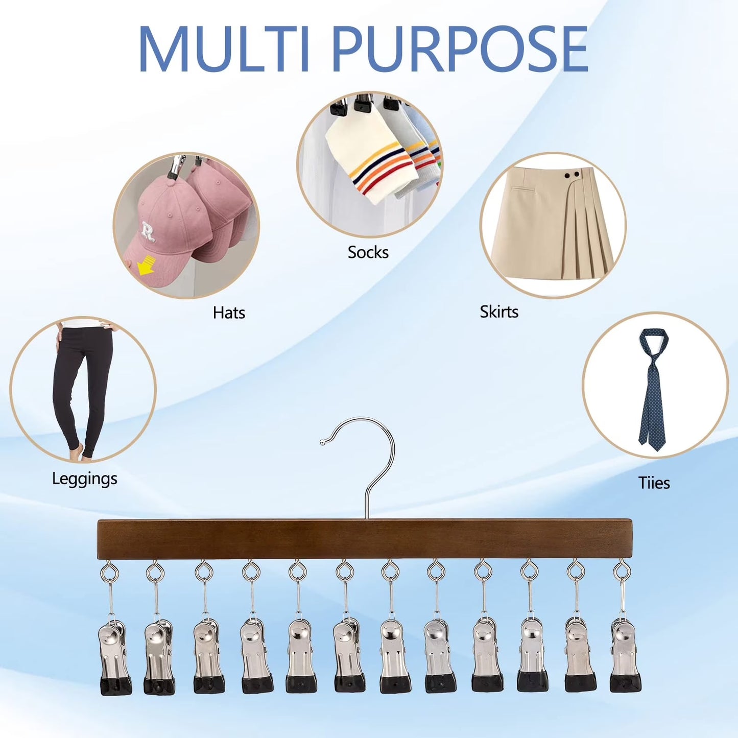 12 Clips Hanging Closet Organizer