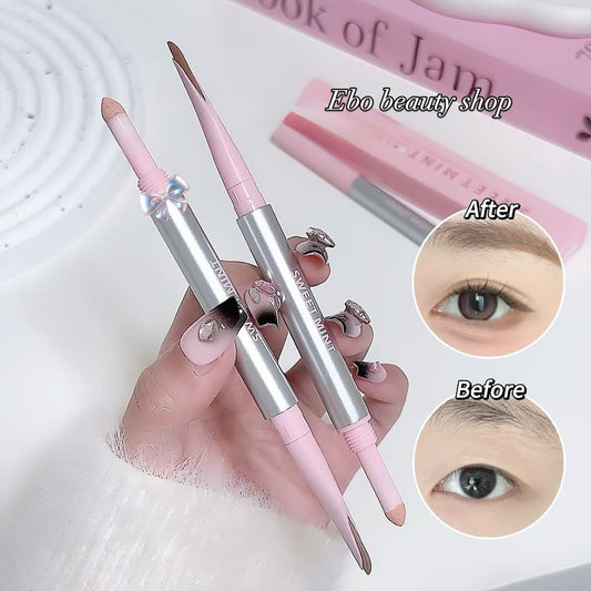 2-IN-1  Double-head Gel Blade Eyeliner Pencil Wit Silkworm Pen