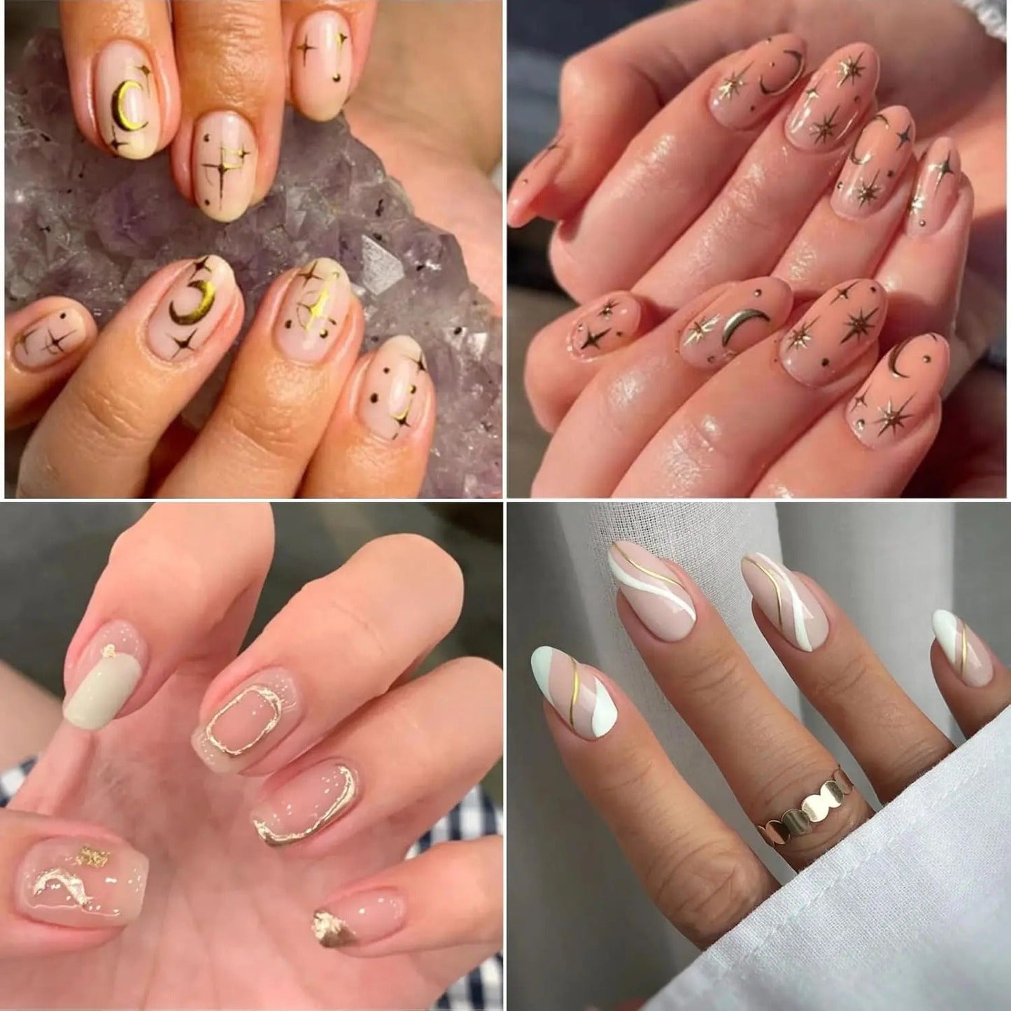 30PCS  Nail Stickers, 3D Self-Adhesive Nail Decals