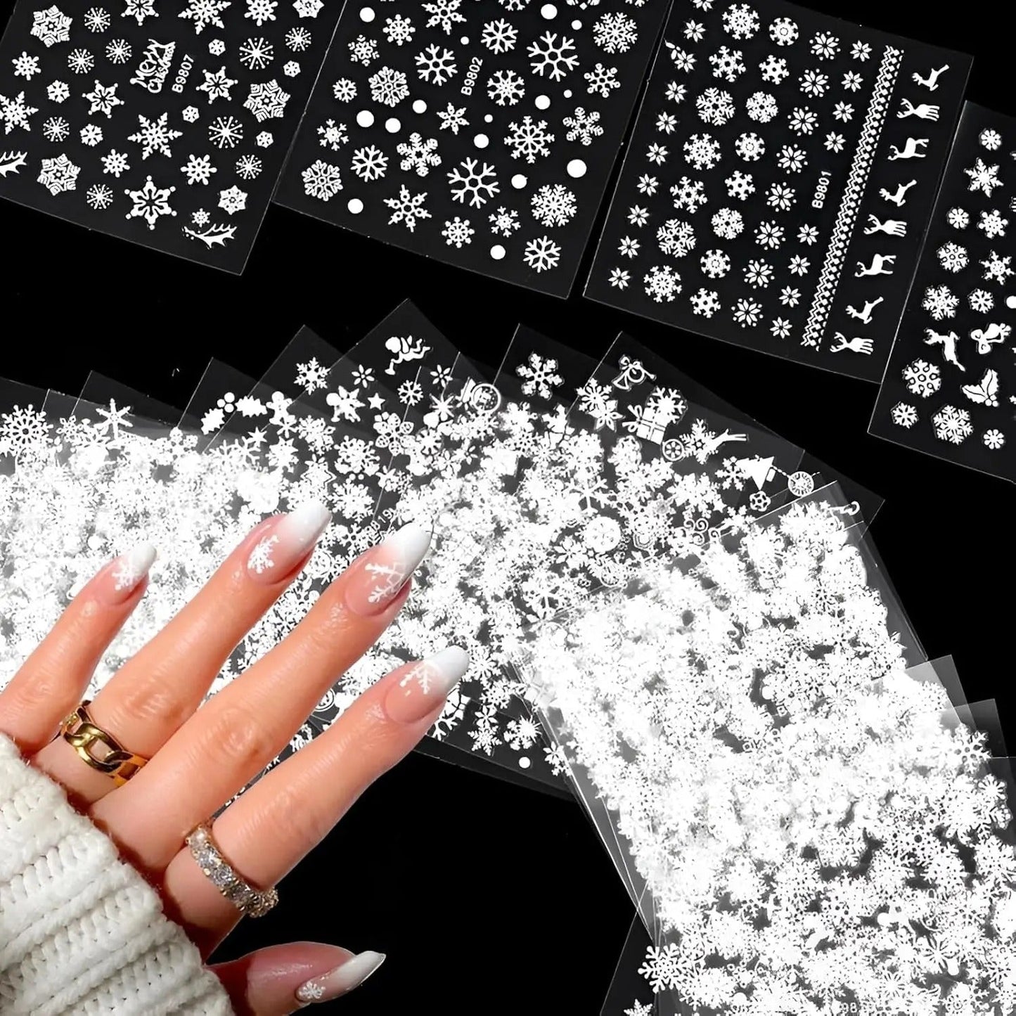 30PCS  Nail Stickers, 3D Self-Adhesive Nail Decals