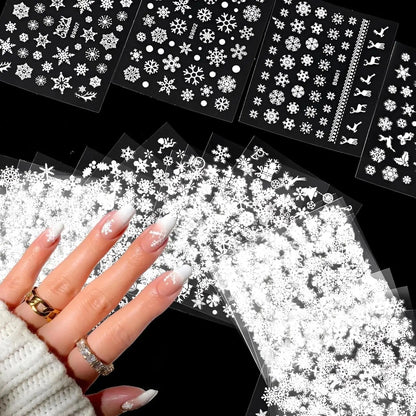 30PCS  Nail Stickers, 3D Self-Adhesive Nail Decals