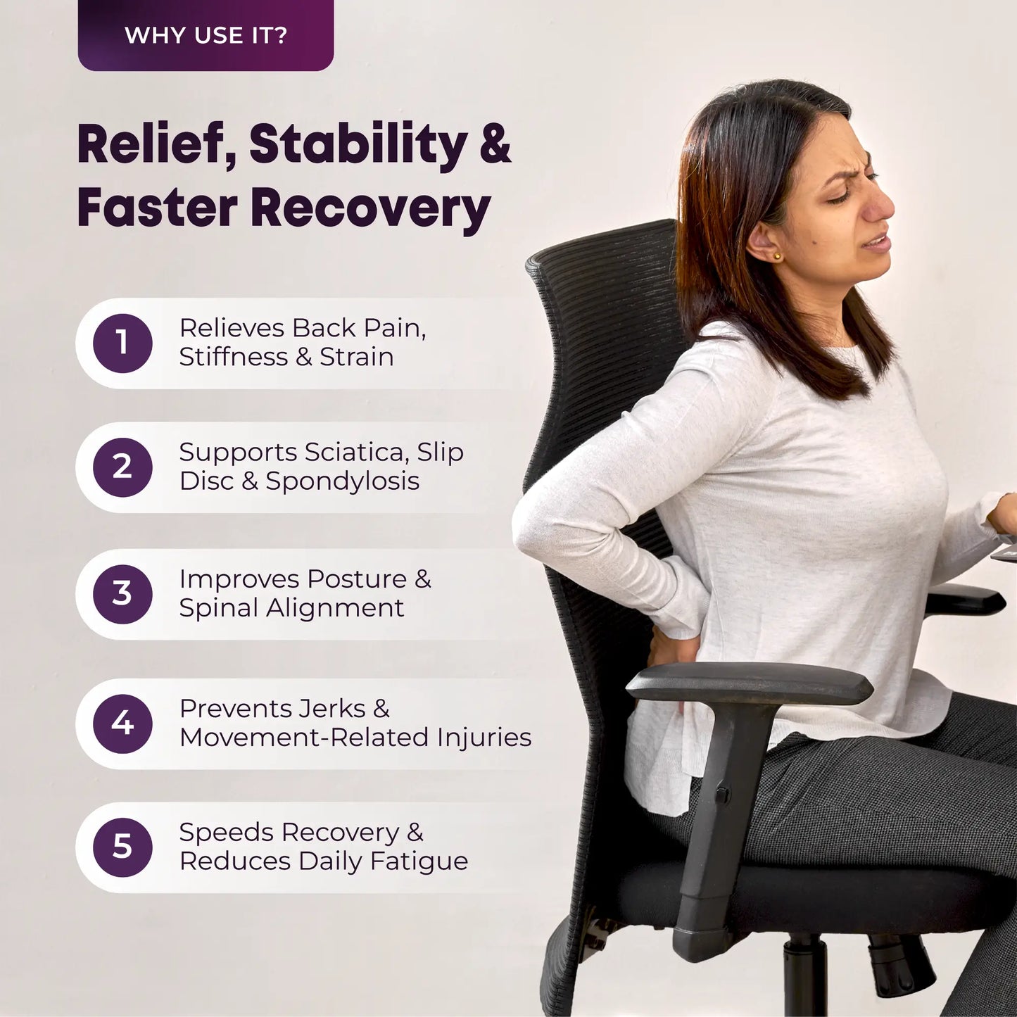 Lumbar Support Belt: 8-Stabilizer Ortho-Grade Back Support