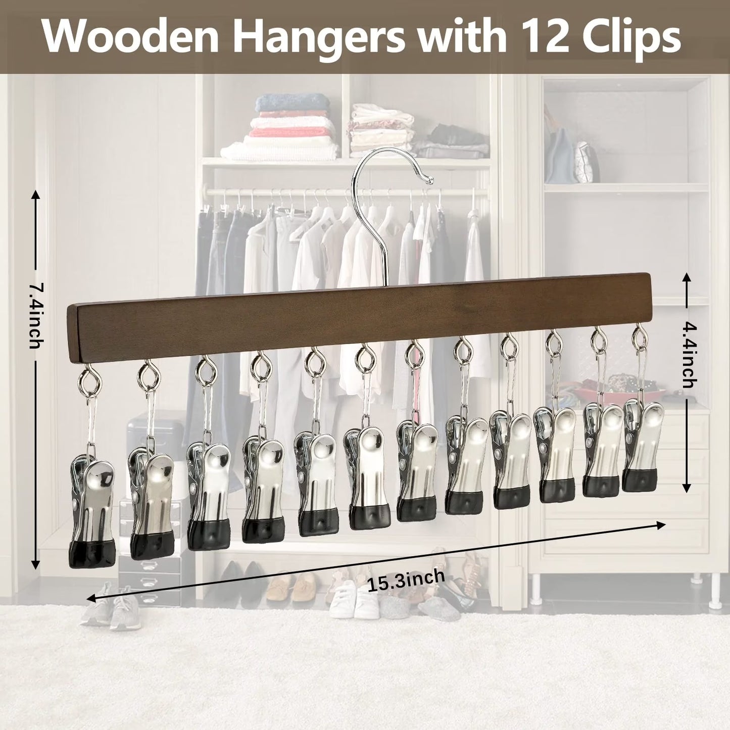 12 Clips Hanging Closet Organizer