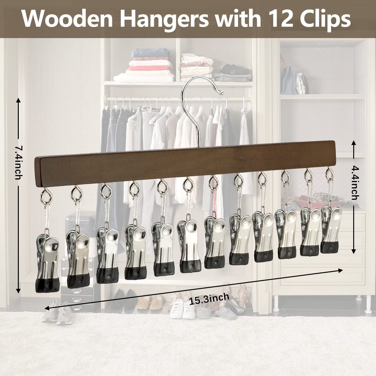 12 Clips Hanging Closet Organizer