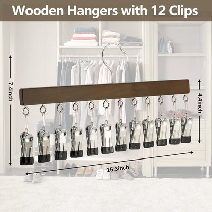 12 Clips Hanging Closet Organizer