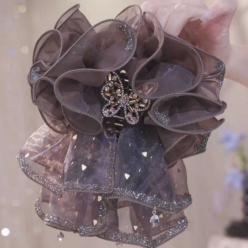 Ruffled Butterfly Hair Claw Clip