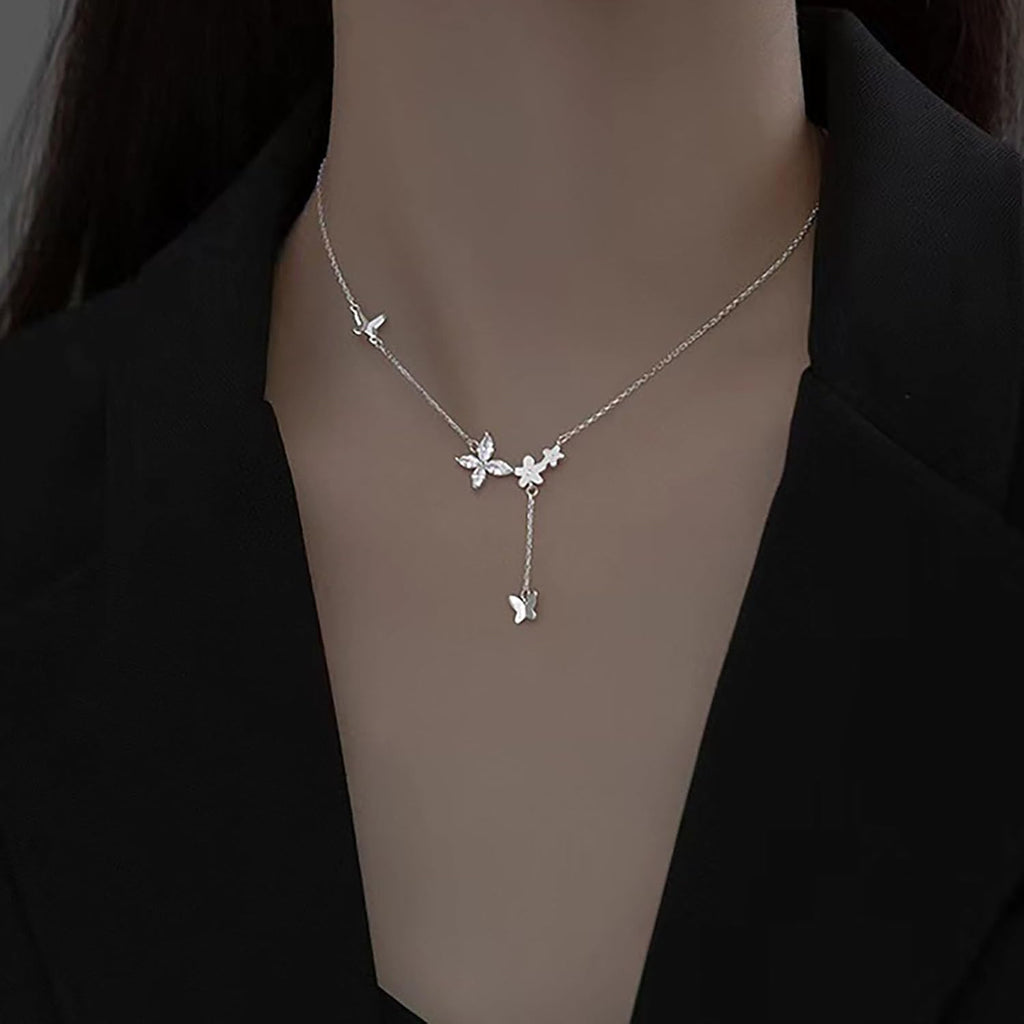 Crystal Butterfly Necklace & Butterfly Bracelet