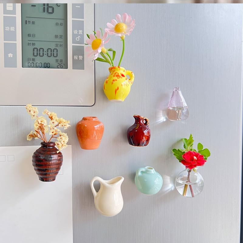 🌸Cute Plant Ceramic Vase Fridge Magnets