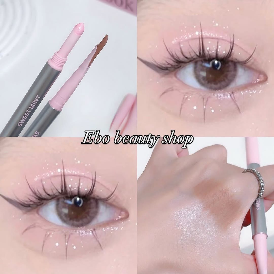 2-IN-1  Double-head Gel Blade Eyeliner Pencil Wit Silkworm Pen
