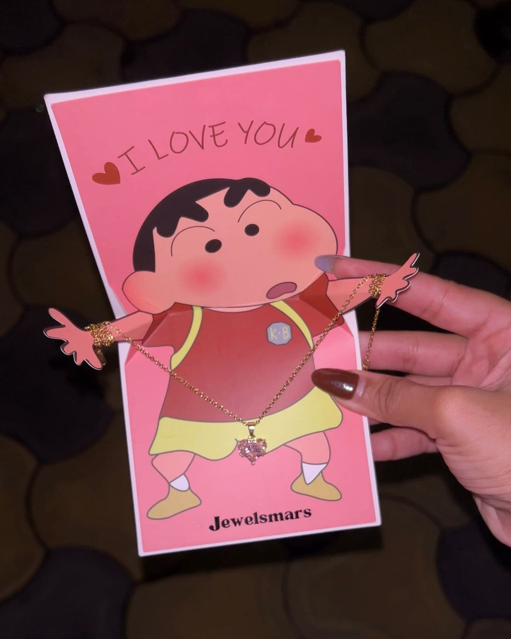 Shinchan-Love card with Necklace