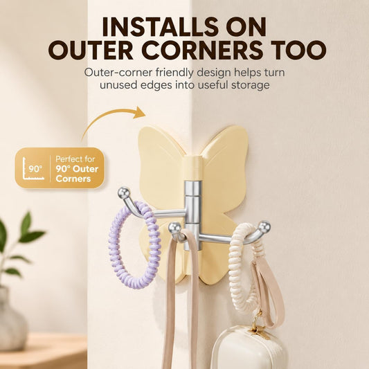 3-In-1 Rotatable Butterfly Wall Hook