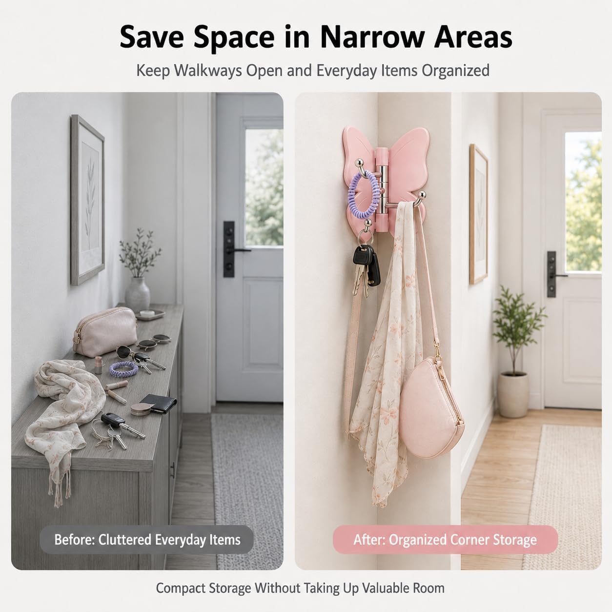 3-In-1 Rotatable Butterfly Wall Hook