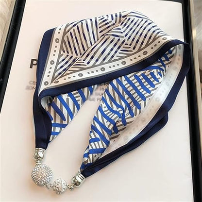 Magnetic button silk scarf