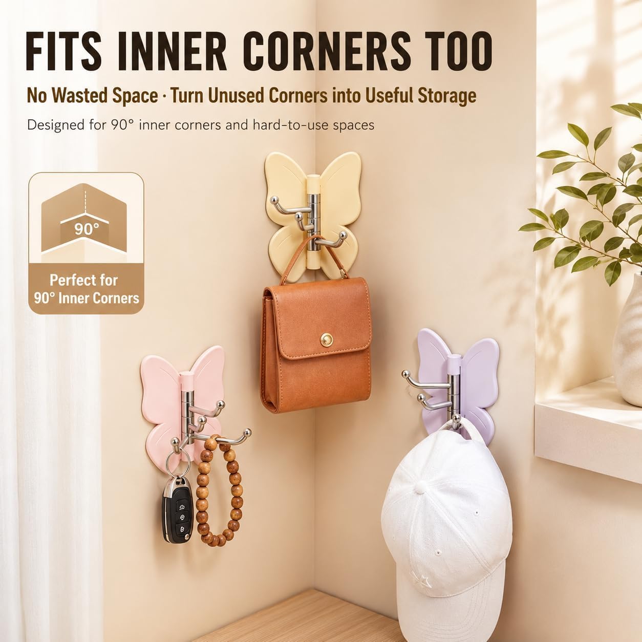 3-In-1 Rotatable Butterfly Wall Hook