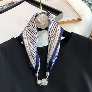 Magnetic button silk scarf