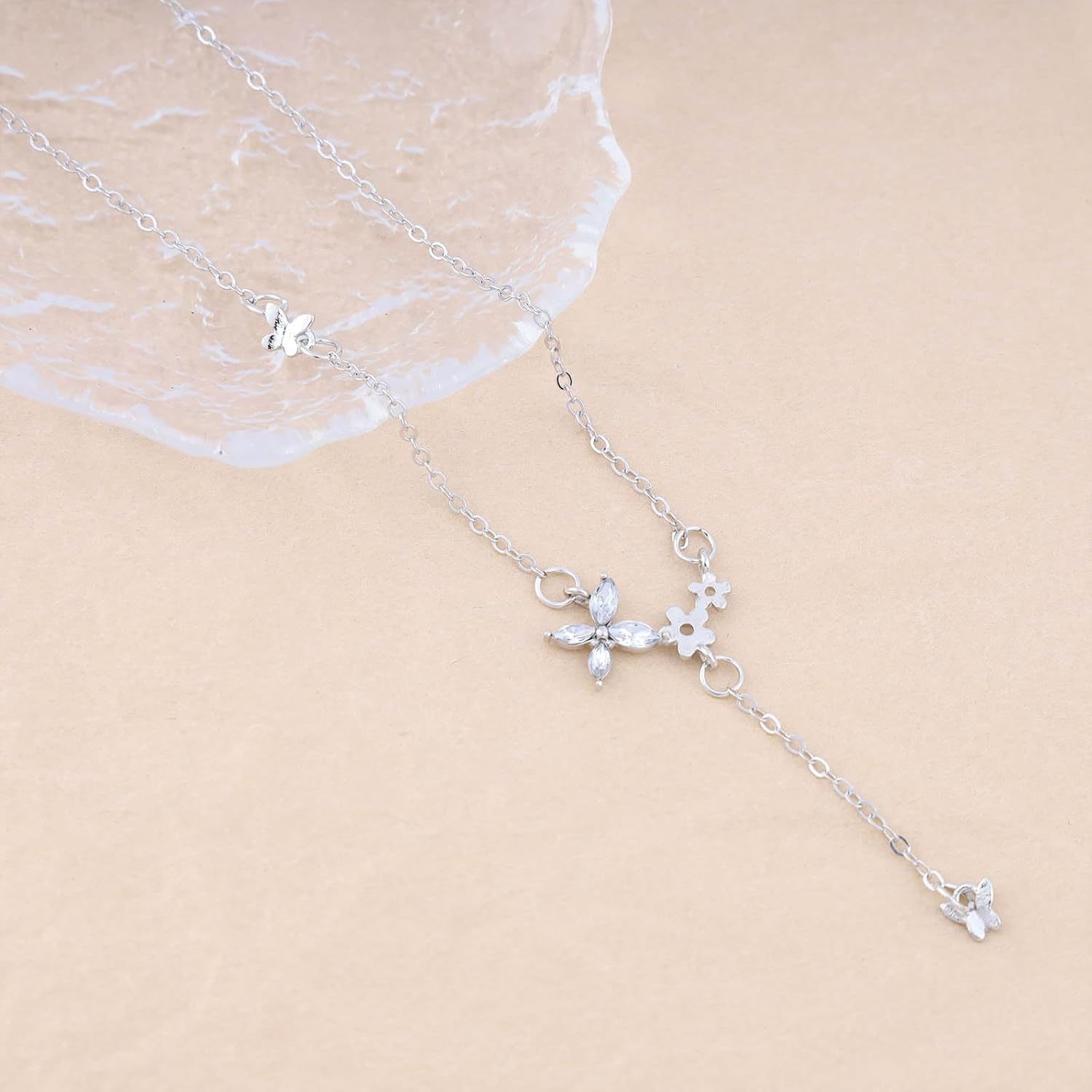Crystal Butterfly Necklace & Butterfly Bracelet