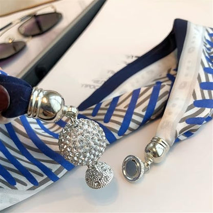 Magnetic button silk scarf
