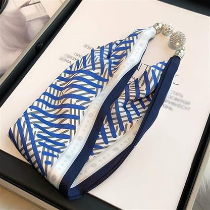 Magnetic button silk scarf