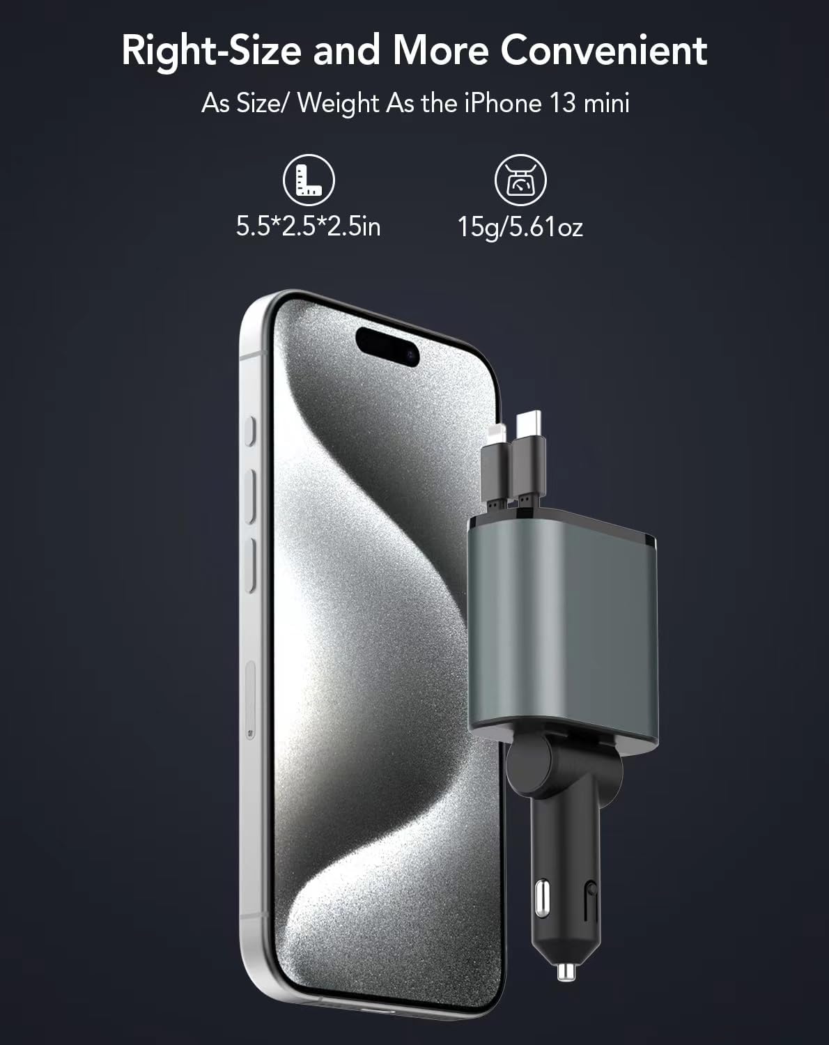 Compro™ 4-In-1 Retractable Car Charger + Free 3-In-1 Cable (11.11 Exclusive)