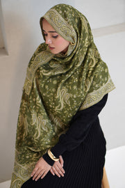 Traditional Embroidered Pashmina Hijab 🌸