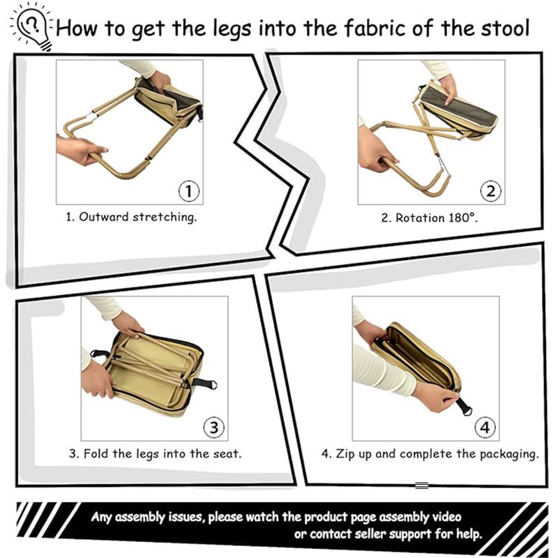 HOT SALE🔥 Portable Stool for Mountaineering and Hiking, Foldable Stool with Carrying Bag