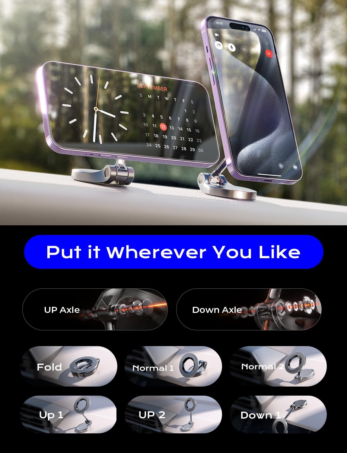 Magsafe Car Phone Holder- 360 Degrees Rotation