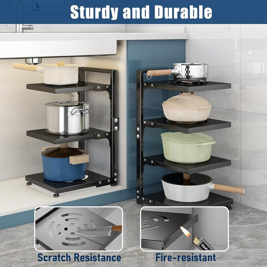 Kitchen Counter Pan Rack Organizer