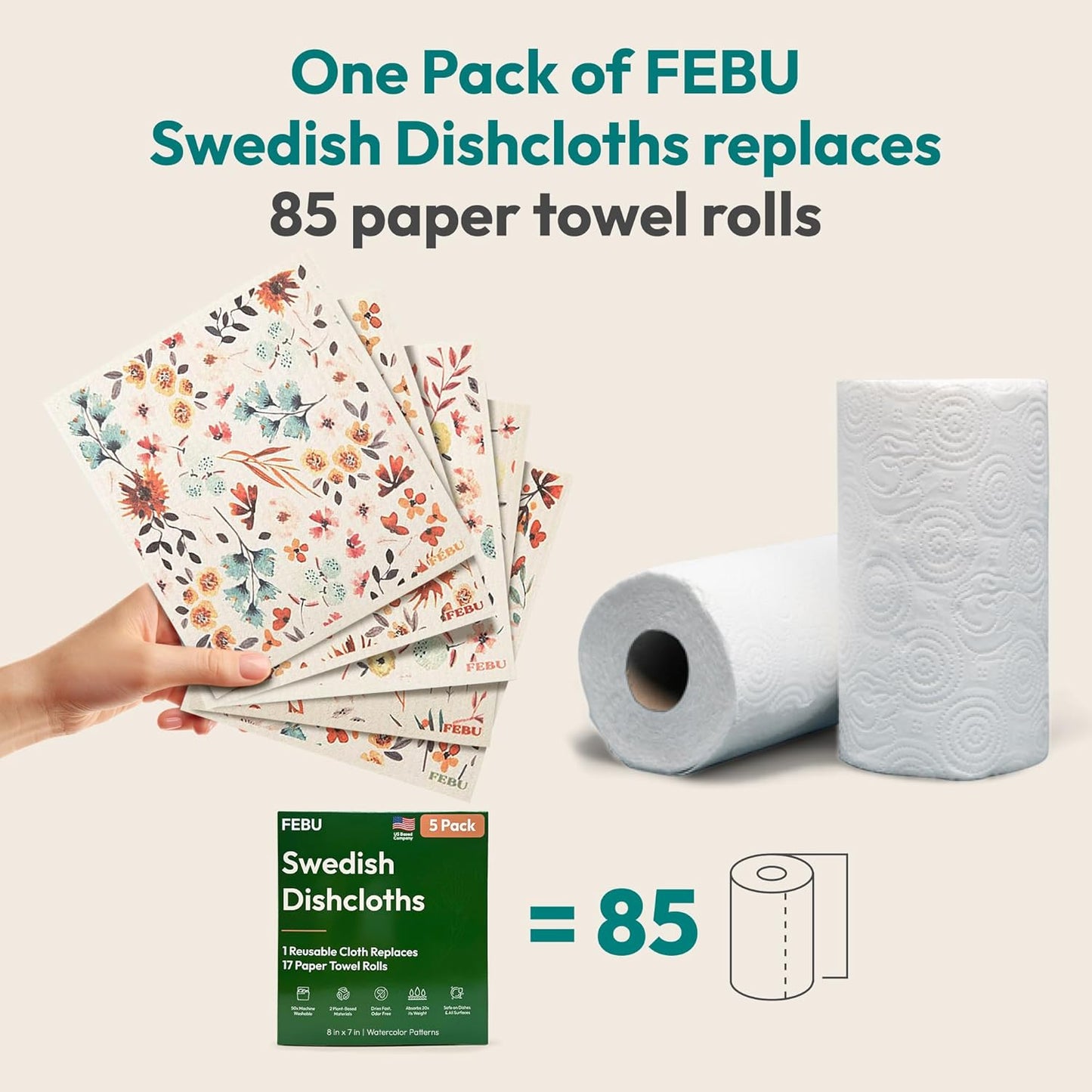 FEBU Swedish Dishcloths for Kitchen