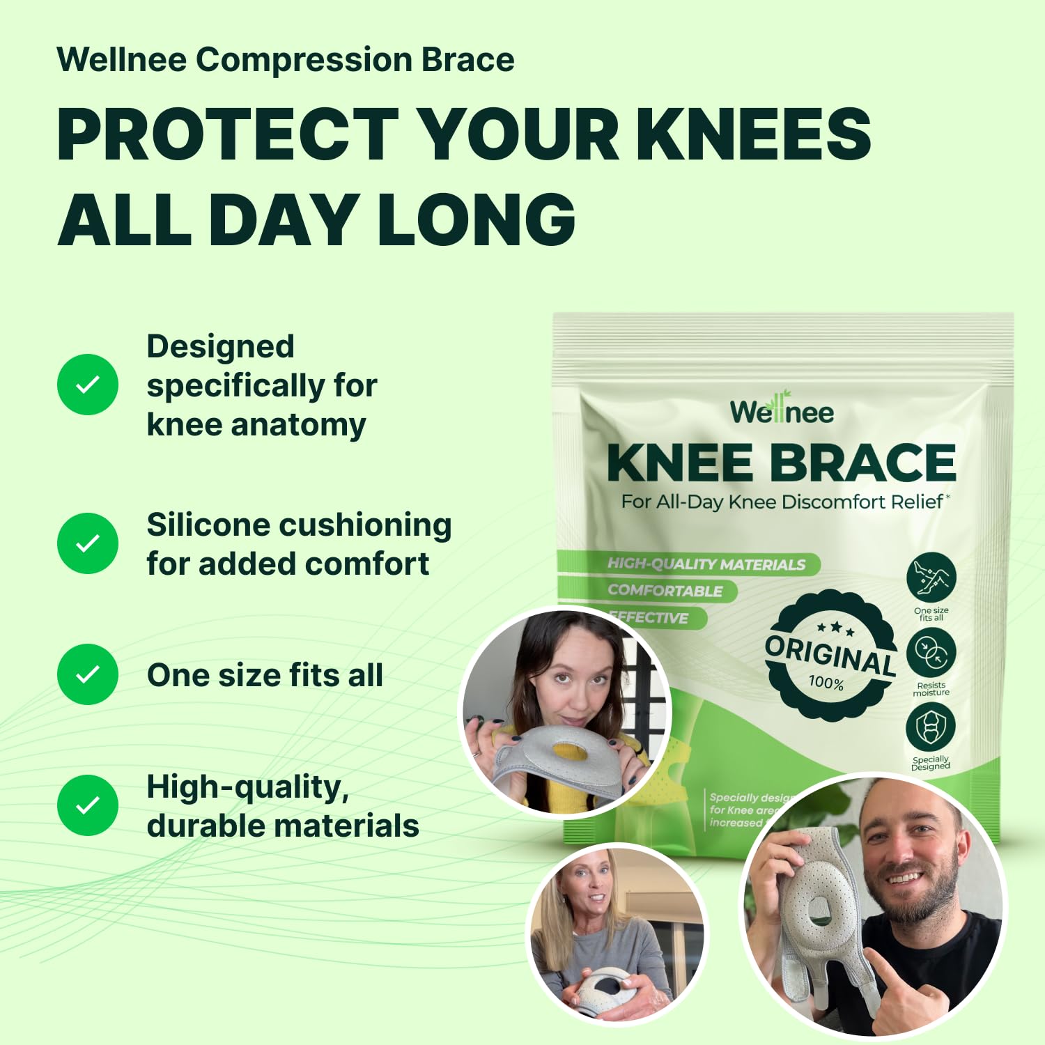 Wellnee Knee Brace with Silicone Padding