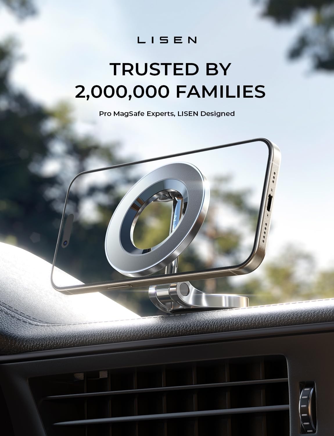 Magsafe Car Phone Holder- 360 Degrees Rotation