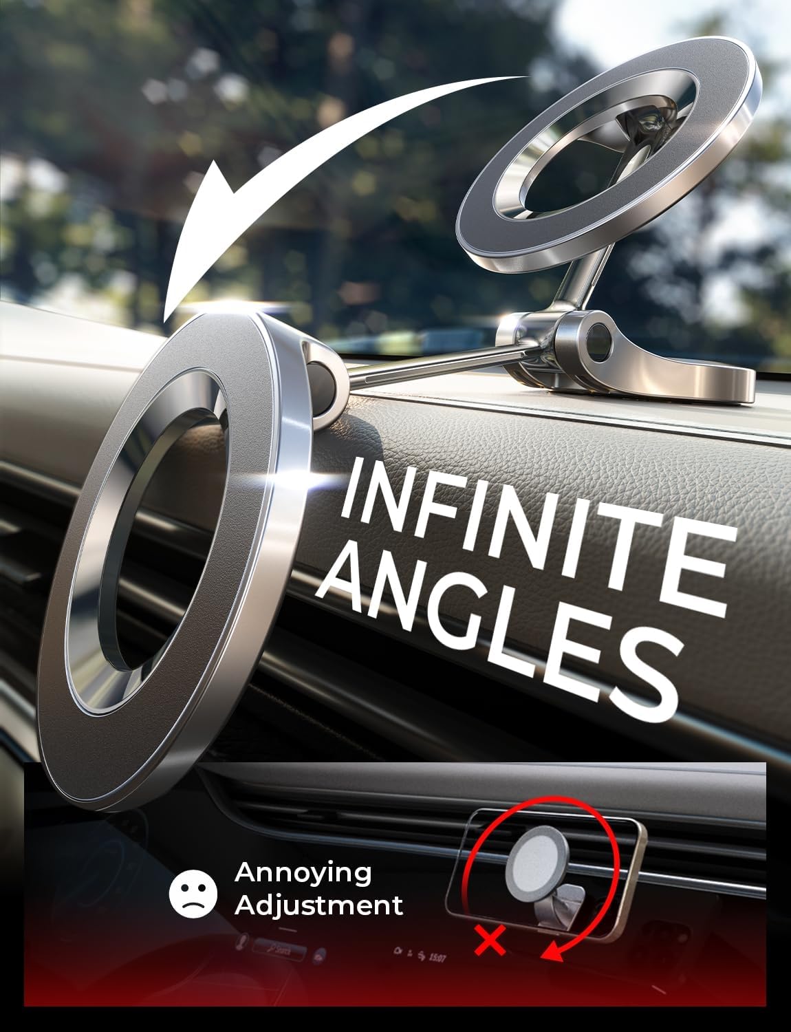 Magsafe Car Phone Holder- 360 Degrees Rotation