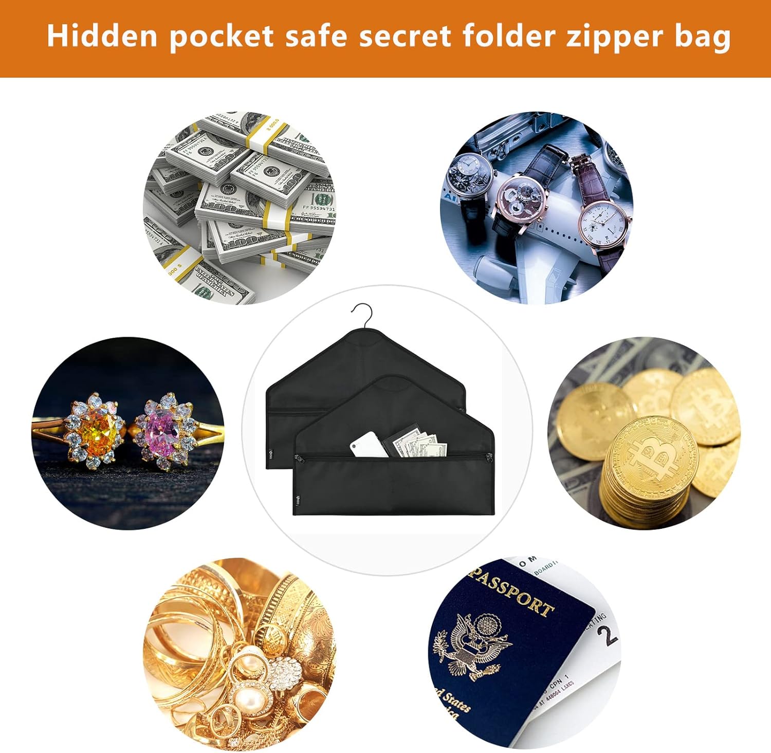 Hanger Document Holder Zipper Pouch