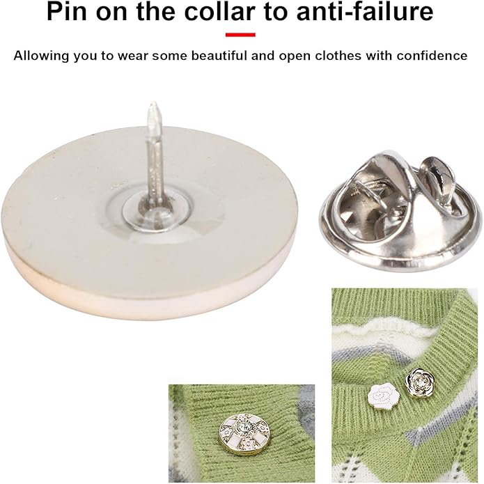 Button Brooch Safety Pins for Women's Clothing
