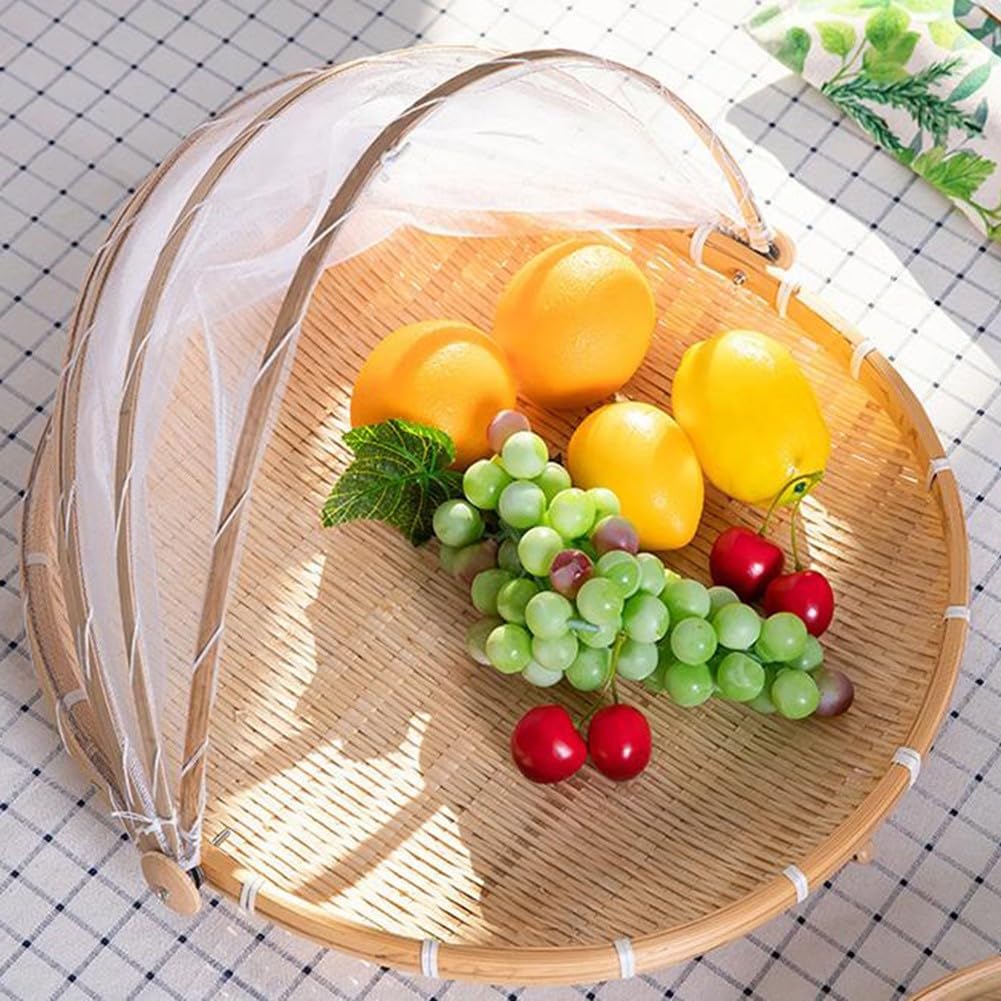 Hand-Woven Bamboo Food Tent Basket
