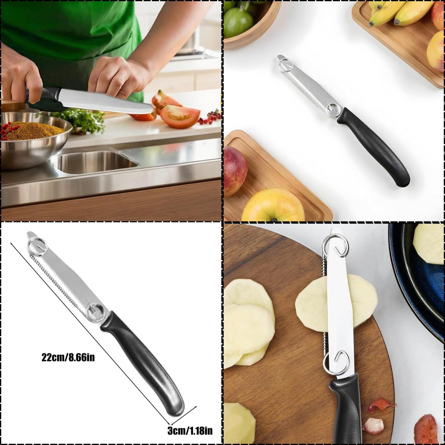 Stainless Steel Fruit Peeler Cutter Slicer