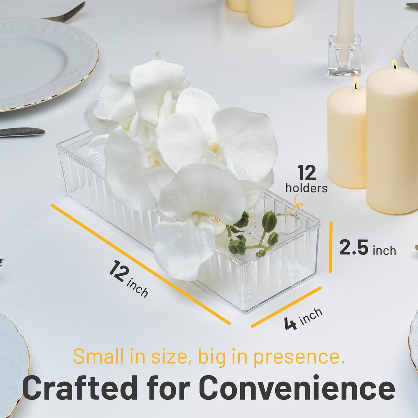 Acrylic Rectangular Floral Centerpiece