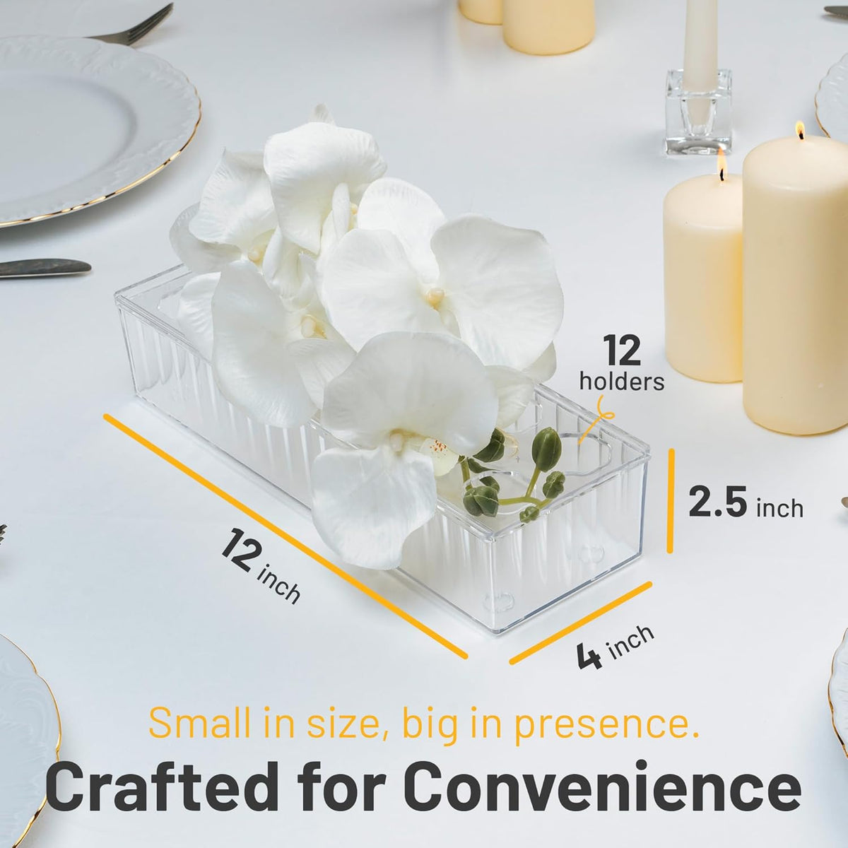 Acrylic Rectangular Floral Centerpiece