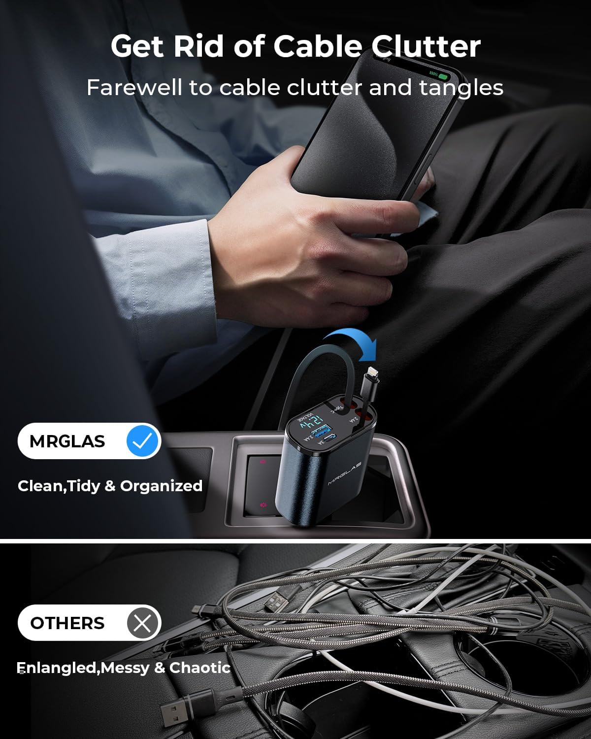 Compro™ 4-In-1 Retractable Car Charger + Free 3-In-1 Cable (11.11 Exclusive)