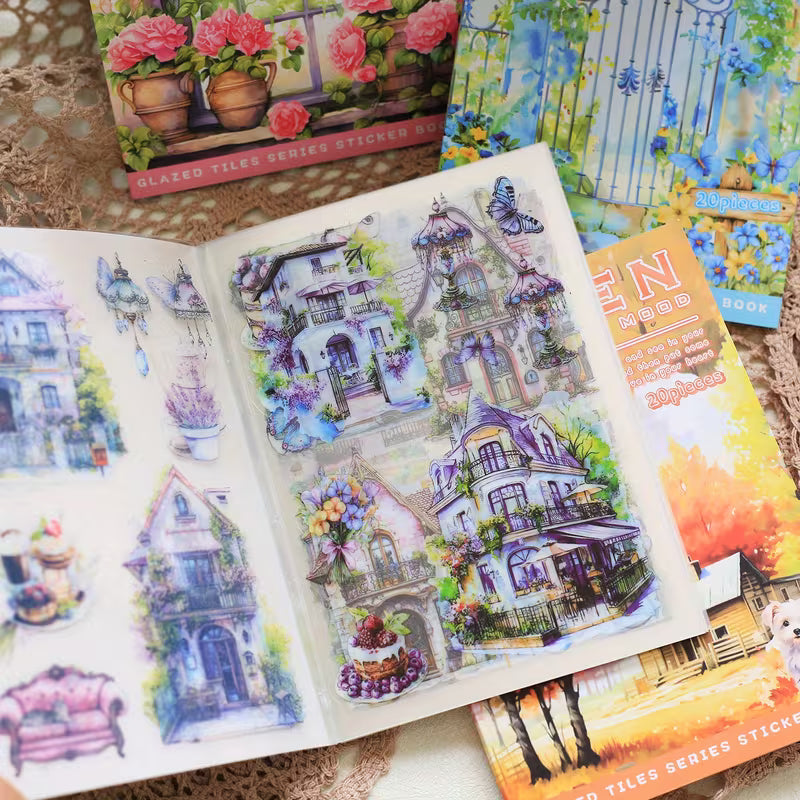 Glazed Tile House Series Sticker Book